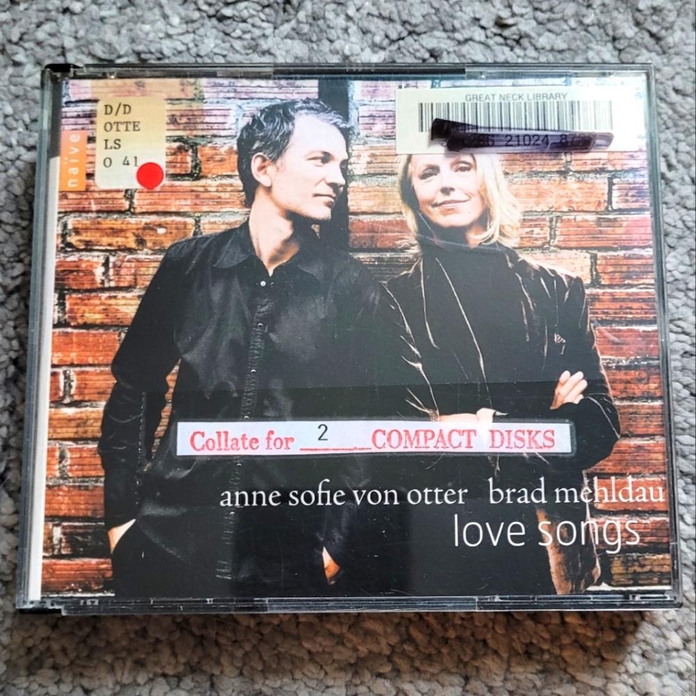 Anne Sofie von Otter and Brad Mehldau Love Songs 2 CD Set Ex-Library